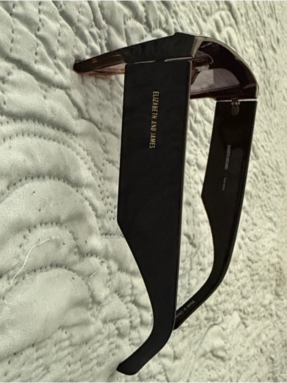 Elizabeth and James Black Oversized Rectangular Sunglasses